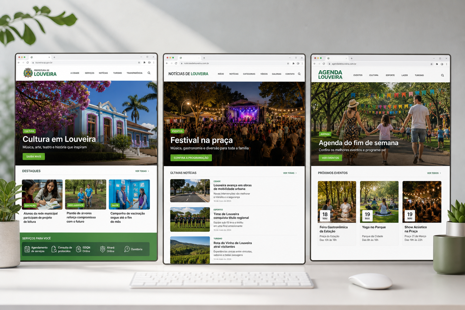 Sites em português com imagens de capa digitais